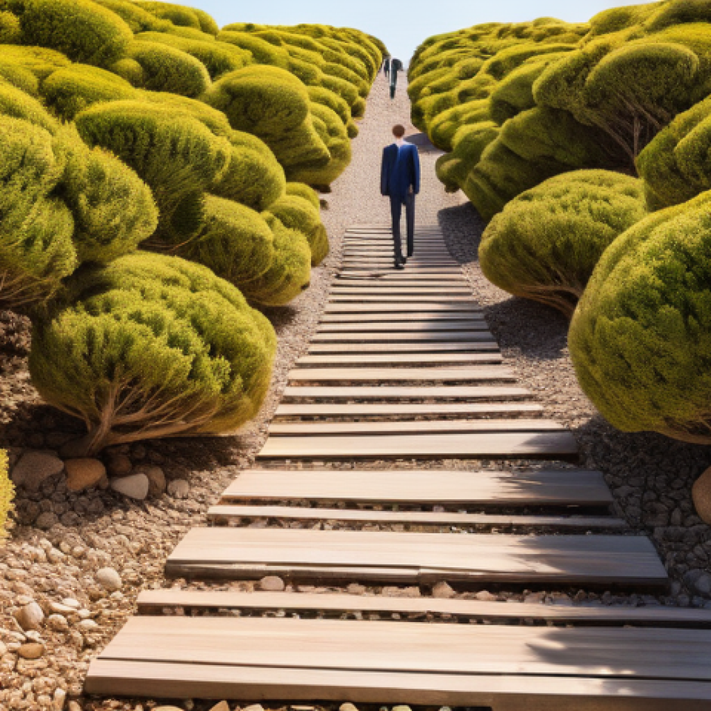 인덱스 펀드의 장기 성과 분석 - **Prompt:** A split image illustrating two distinct investment paths. On the left side, a smooth, ge...