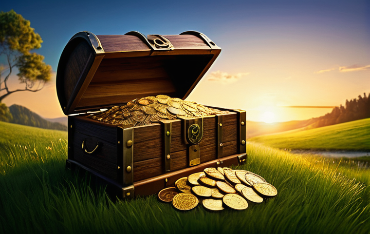 인덱스 펀드의 장기 성과 분석 - **Prompt:** A wide, vibrant landscape focusing on a magnificent, deeply rooted "Investment Oak Tree"...