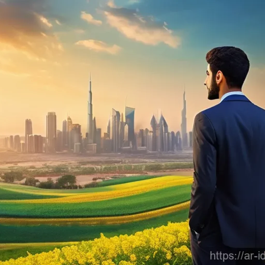 인덱스 펀드와 경제 지표의 연관성 - **Prompt:** A confident and thoughtful young Arab man, dressed in a contemporary and modest business...