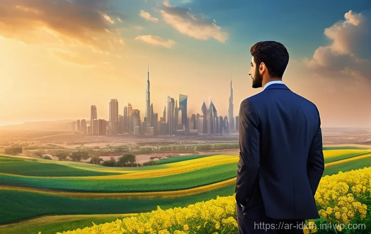 인덱스 펀드와 경제 지표의 연관성 - **Prompt:** A confident and thoughtful young Arab man, dressed in a contemporary and modest business...