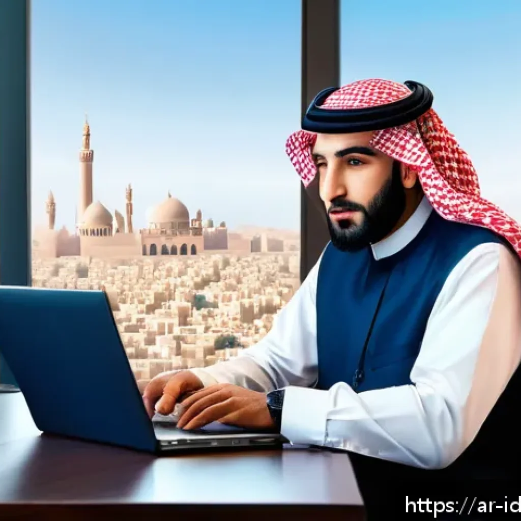 인덱스 펀드의 종류와 특징 - A modern Middle Eastern investor sitting at a sleek desk with a laptop displaying various financial ...