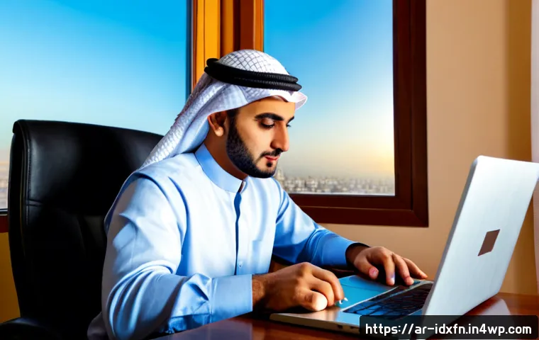인덱스 펀드의 장점과 단점 분석 - Photorealistic financial planning scene in a modern Middle Eastern home office, an Arab professional...